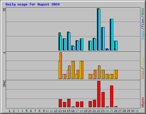 Daily usage for August 2024